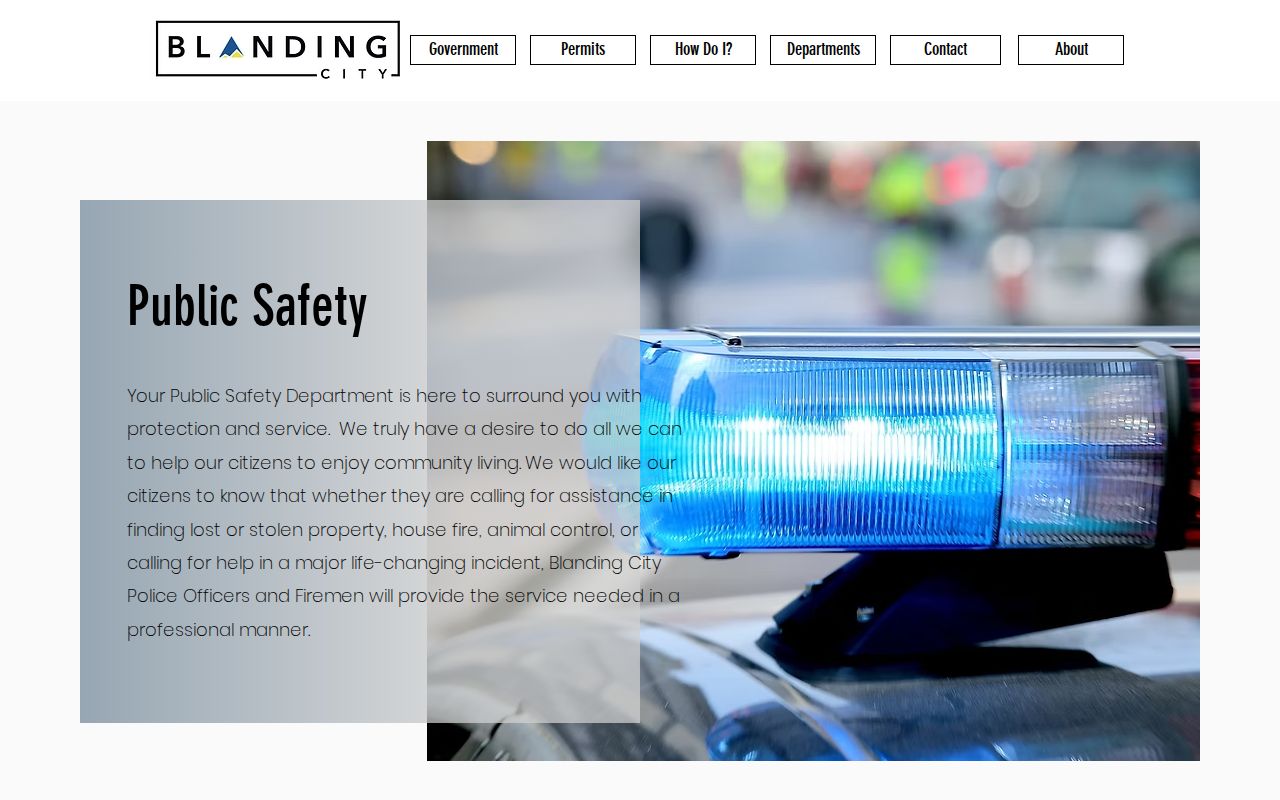 Blanding City public-safety information for arrest-record contact